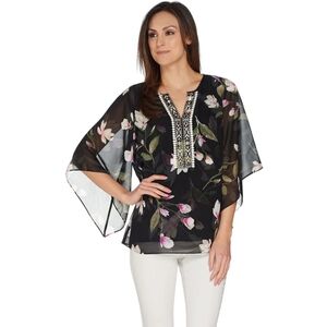 Belle by Kim Gravel Magnolia Print Blouse